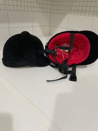 Casco hipica terciopelo negro