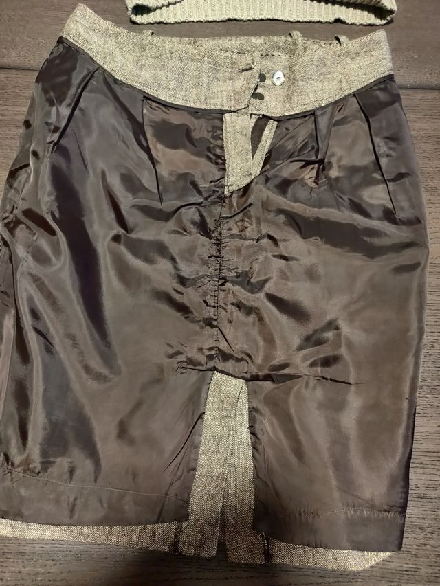 Saia forrada estilo retro em linho