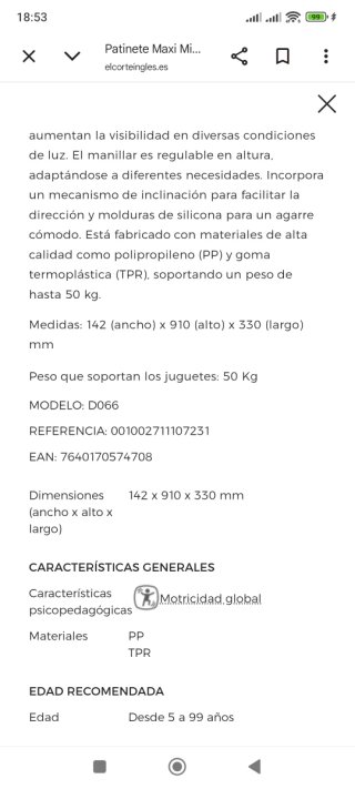 Patín super resistente hasta 70 kg