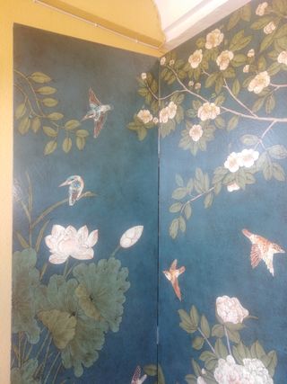Biombo pintado a mano-decoracion oriental elegante
