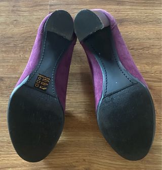 Zapatos tacón berenjena.Tommy Hilfiger.41.Un us