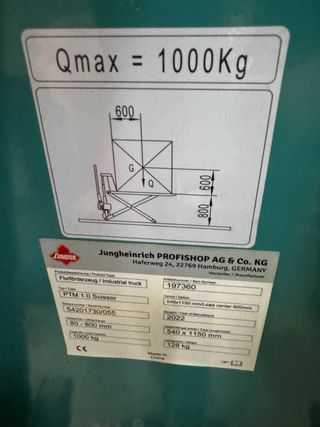 carretilla JUNGHEINRICH PTM 1.01 SCISSOR