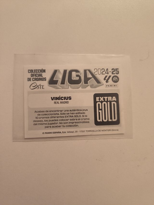 Carta de vinicius jr extra gold