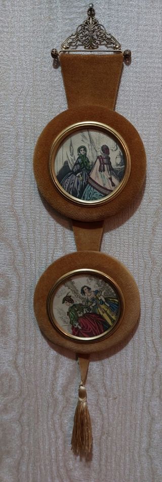 Quadri vintage con cornice in tessuto
