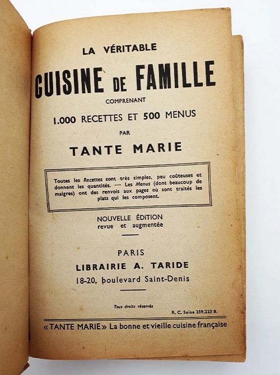La Véritable Cuisine de Famille Libro de Cocina