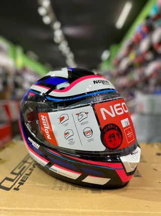 Casco Nolan N60.6 integral Lancer negro azul rosa 