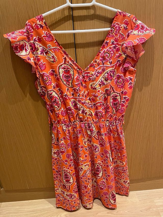 Vestido playa C&A naranja, talla S