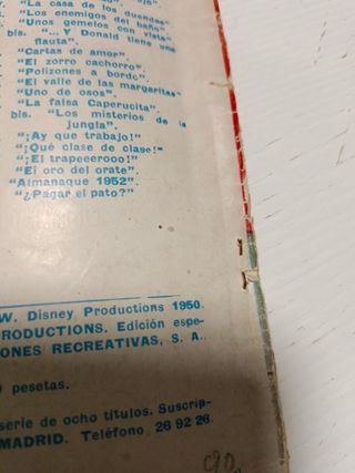 Cómic antiguo Disney.