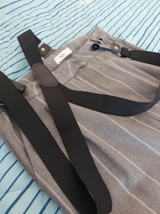 Pantalone Gessato grigio, gamba 3/4 Bimba, Y-clu