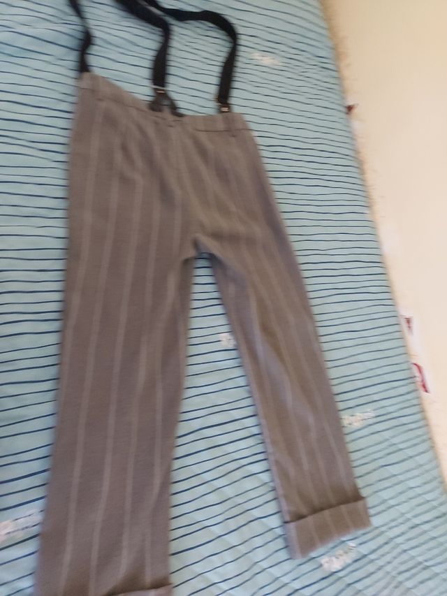 Pantalone Gessato grigio, gamba 3/4 Bimba, Y-clu