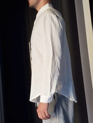 Camicia Uomo Manica Lunga Maglia in cotone