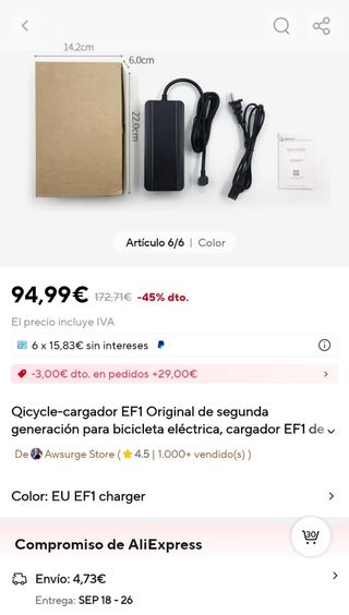 Cargador qycicle ef1