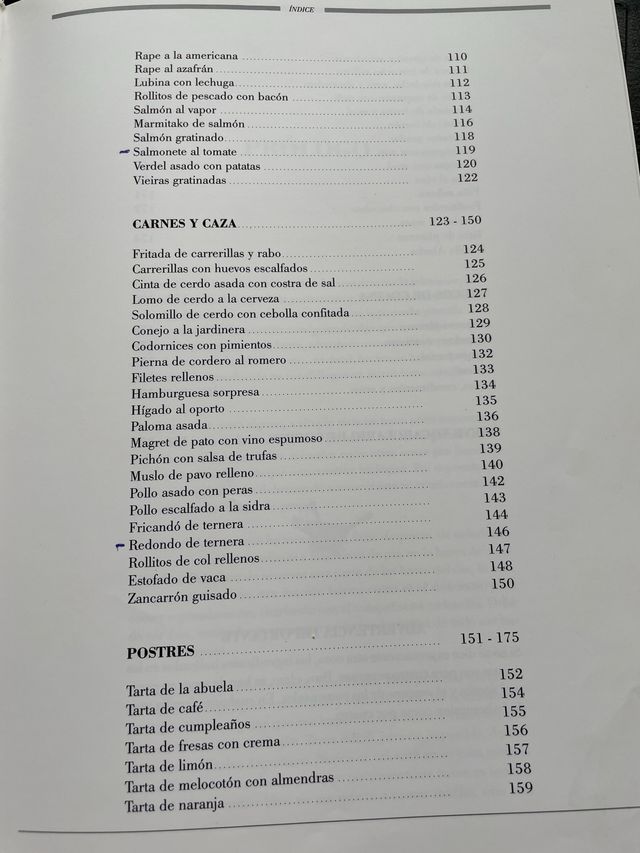 El menu de cada dia I y II