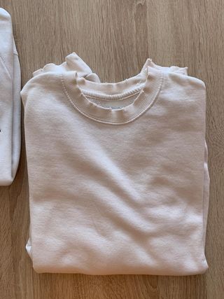 Pack 2 sudaderas essential basic blancas