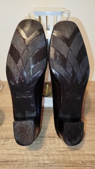 Zapato mujer negro piel 41 tacón muy comodo