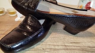 Zapato mujer negro piel 41 tacón muy comodo