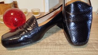 Zapato mujer negro piel 41 tacón muy comodo