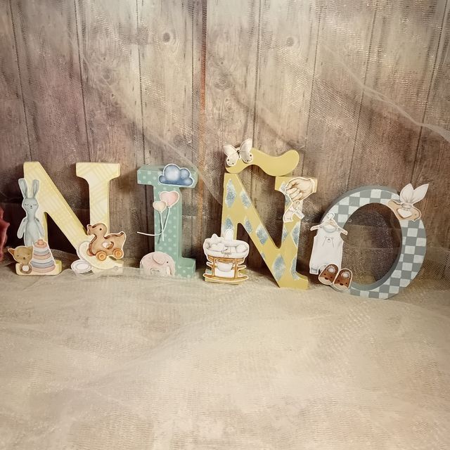 Letras decoradas infantil madera