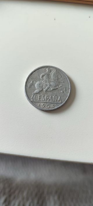 Moneda diez centimos de 1953