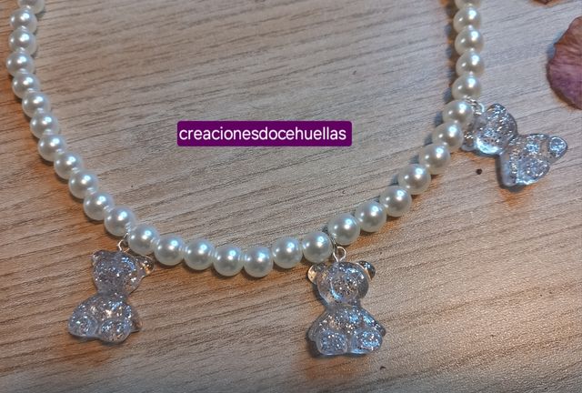 Collar de perlas osos mini 