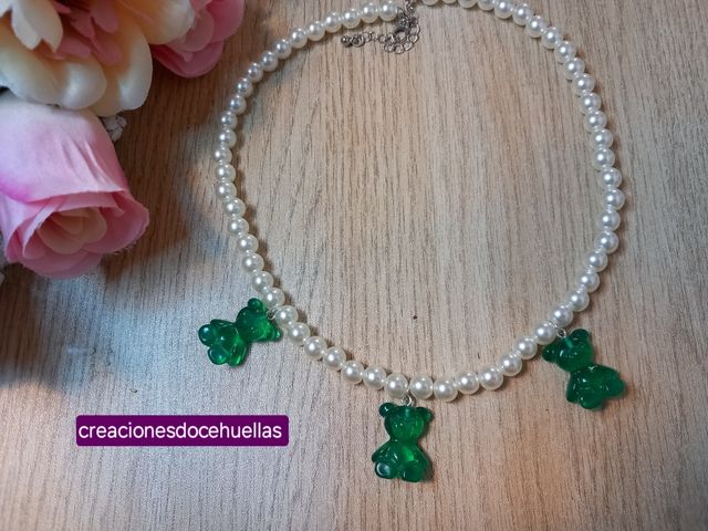 Collar perlas con ositos mini