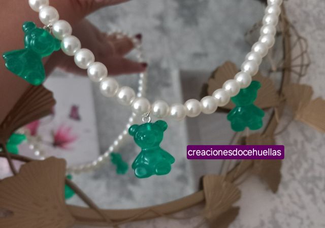 Collar perlas con ositos mini