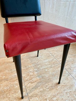 SILLA VINTAGE CUERO AUTÉNTICO AÑOS 60/70 RETRO