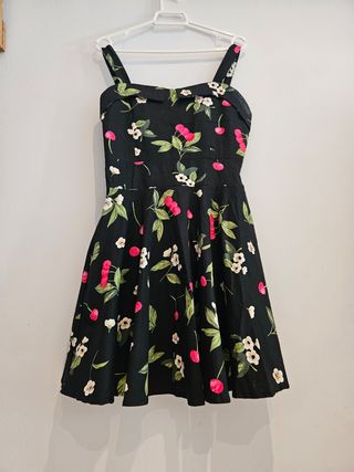 Vestido corto cerezas vintage