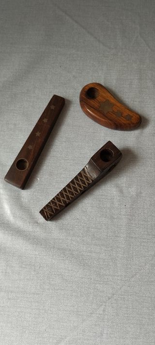 Adornos de madera, cajas.