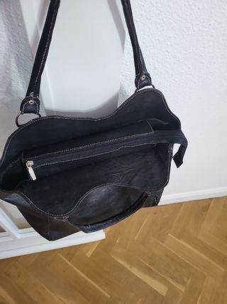 Bolso piel  Negro Auténtica Genuina Leather