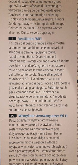 Ventilatore smart a colonna in titanio
