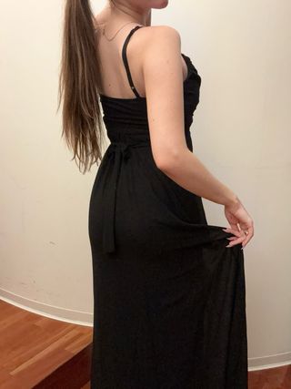 Splendido vestito da cerimonia nero lungo/Vestido