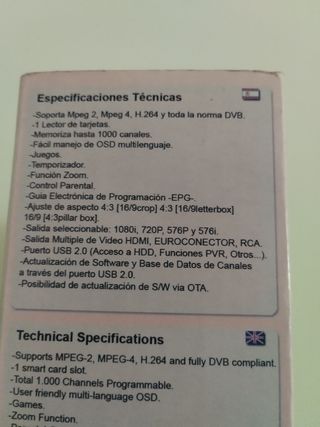 Receptor digital Hd-400T. M Visión.