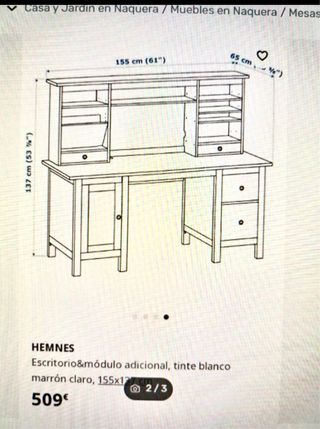 MESA DESPACHO HEMNES CON ALTILLO