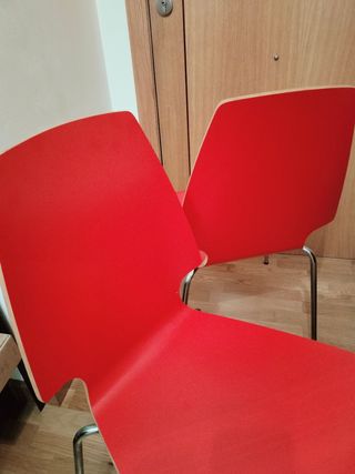 Juego 2 Sillas Cocina Rojas