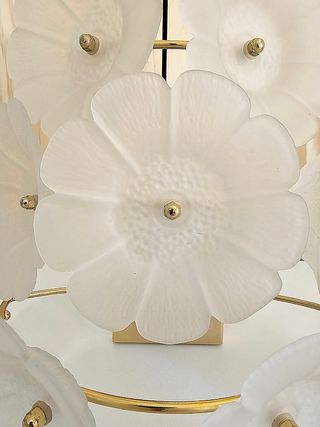 Juego de lampara con 2 apliques, cristal de murano