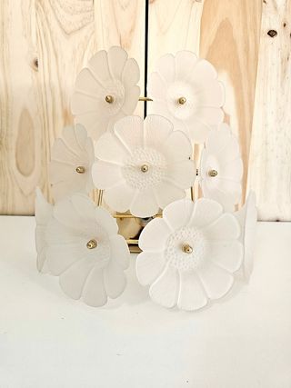 Juego de lampara con 2 apliques, cristal de murano