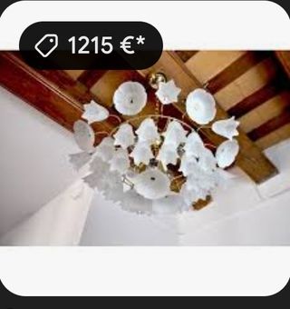 Juego de lampara con 2 apliques, cristal de murano