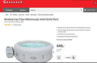 Spa de hidromasaje inflable para 6 pax. Lay-Z-Spa