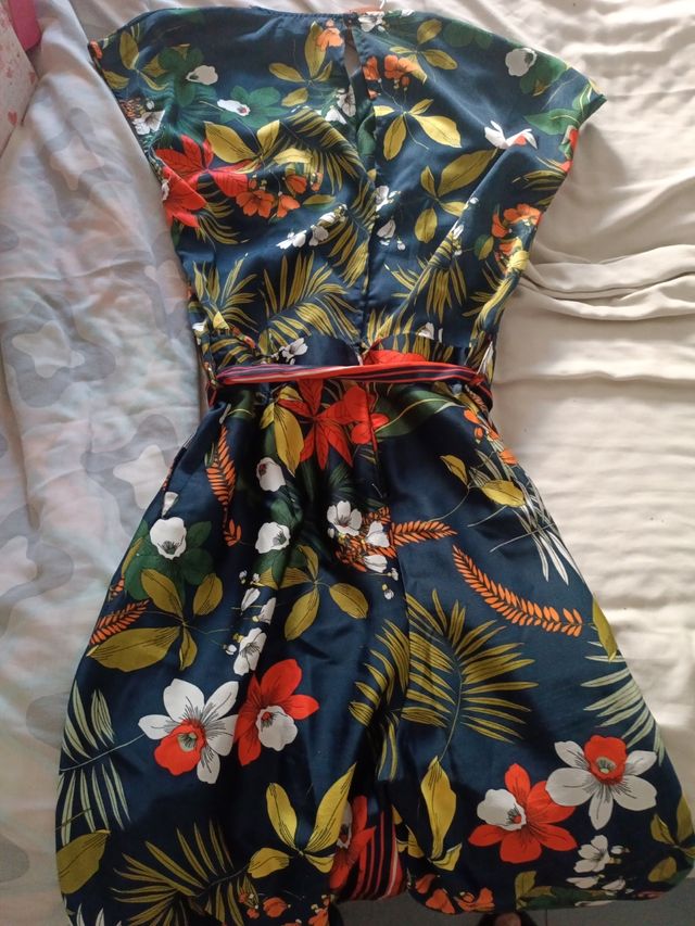 Mono satinado estampado flores