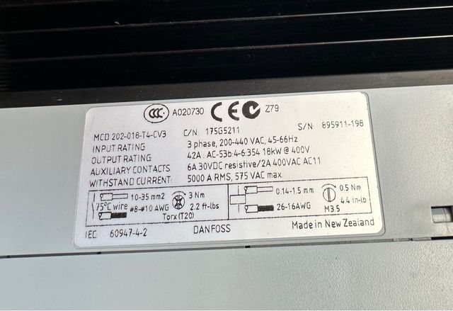 Arrancador Suave Danfoss 18kw