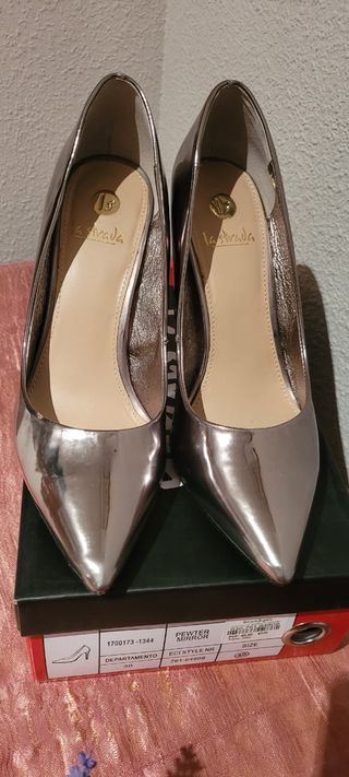 Zapatos tacón plata