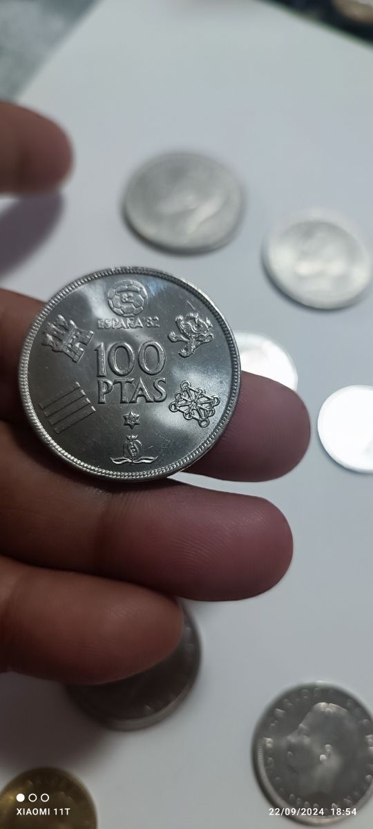 Monedas Rey Juan Carlos 1°  Mundial del 82.