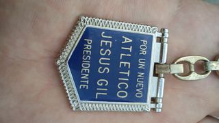 Llavero futbol antiguo Atlético Madrid Jesús Gil