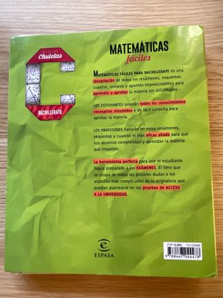 Matematicas Fáciles Bachillerato y EvAU libro