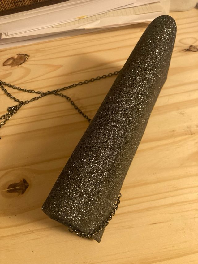 Pochette grigio brillantini nuova