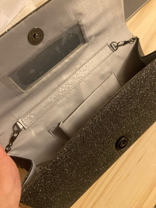 Pochette grigio brillantini nuova