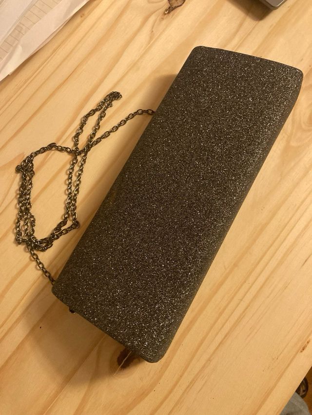 Pochette grigio brillantini nuova