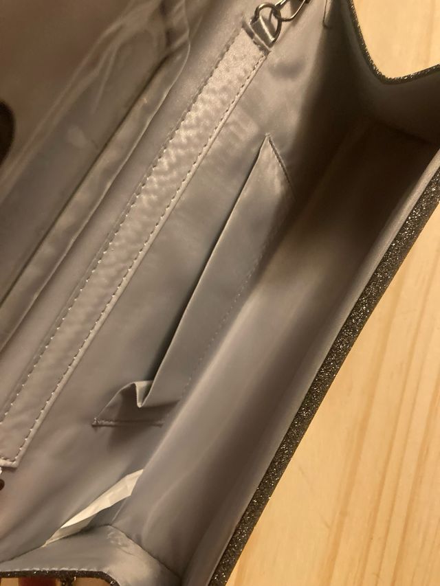 Pochette grigio brillantini nuova