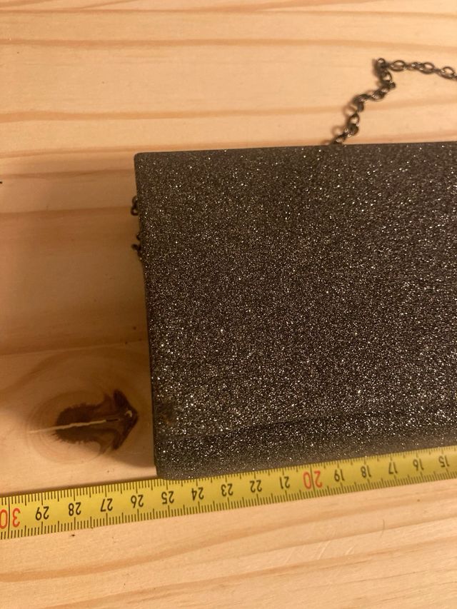 Pochette grigio brillantini nuova